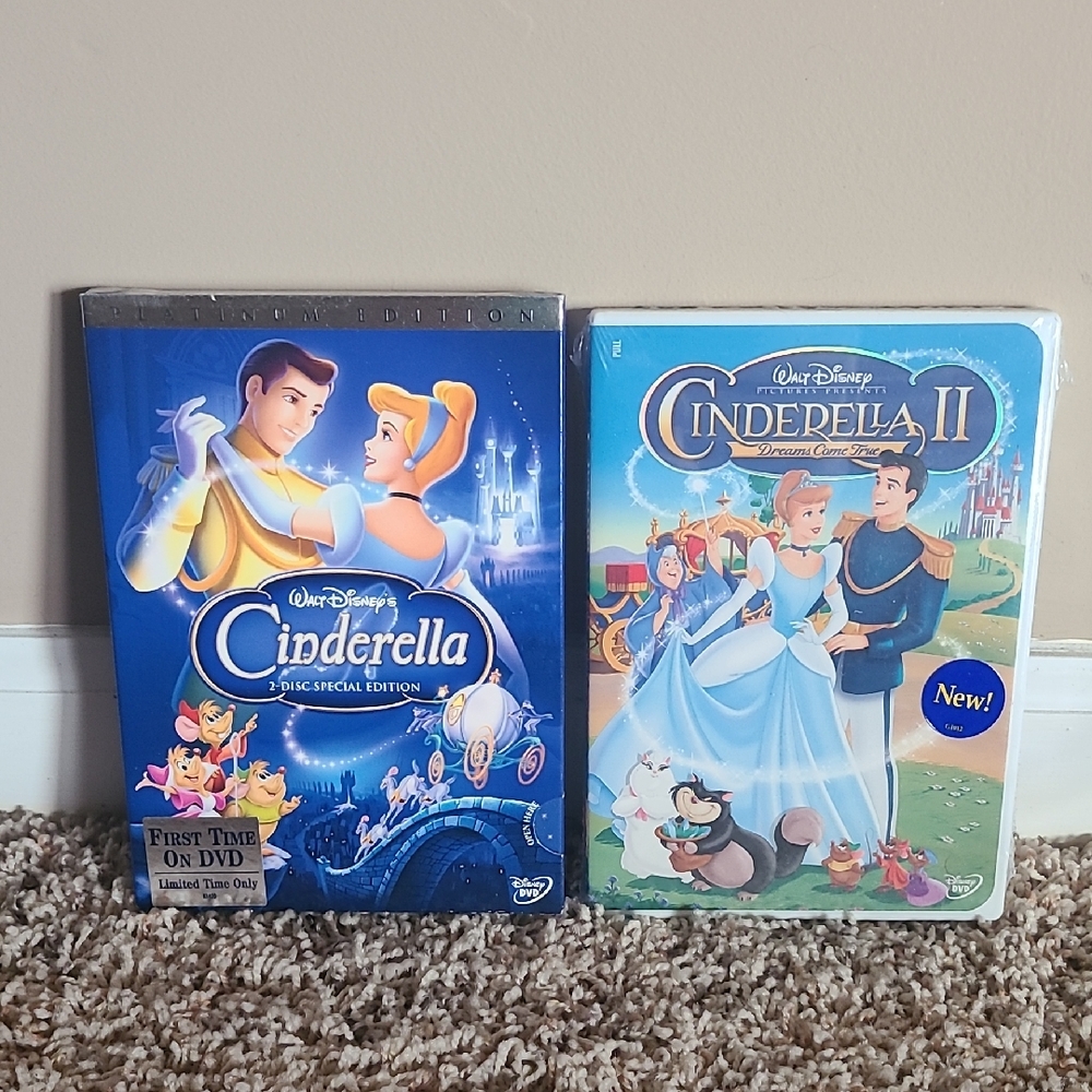 New Walt Disney Cinderella and Cinderella 2 DVD Collection